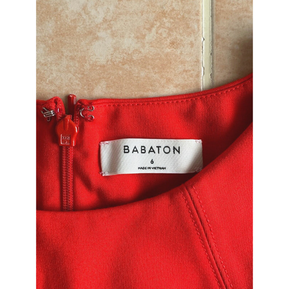 Babaton stretchy Red Midi Sleeveless Dress Size 6 - Picture 3 of 7